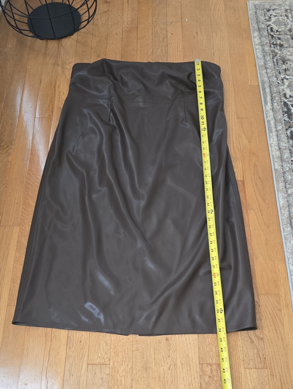 Ashley Graham Brand Women's Plus Size Brown Faux Leather Strapless Dress 20W - Picture 11 of 16